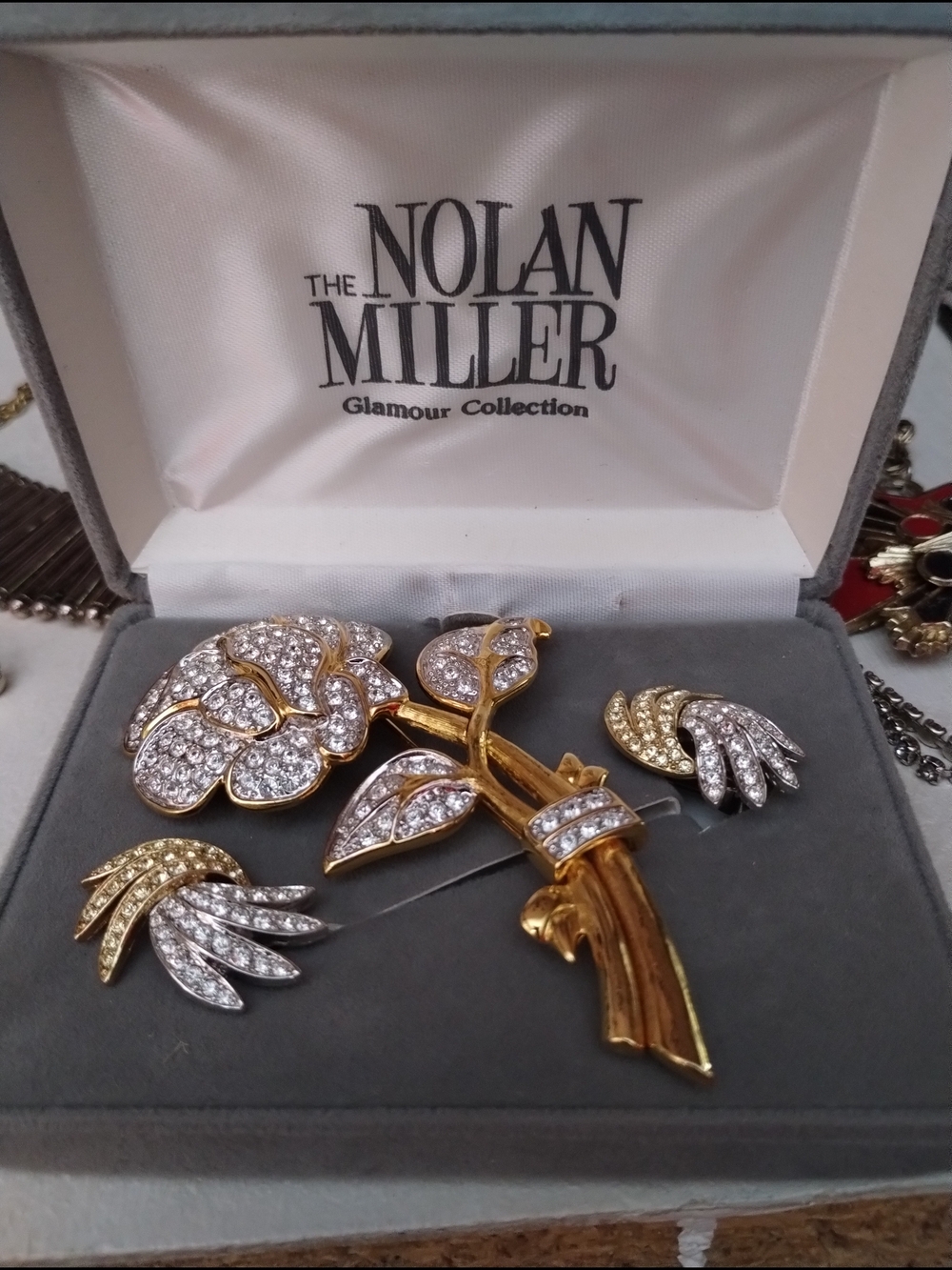 Sparkling Two-Tone Crystal Wing Clip-On Earring - Gold & Silver